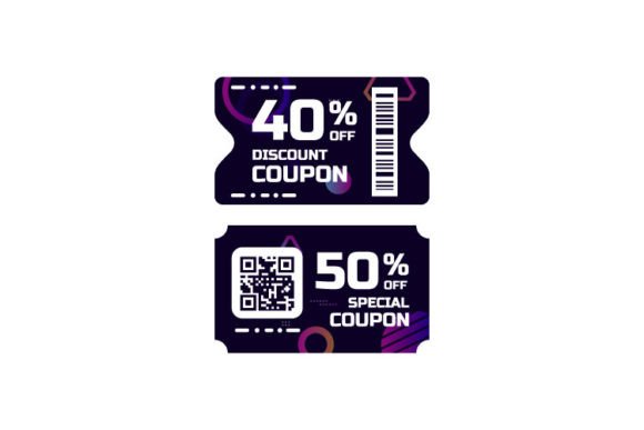 Modern Coupon Template with Colorful