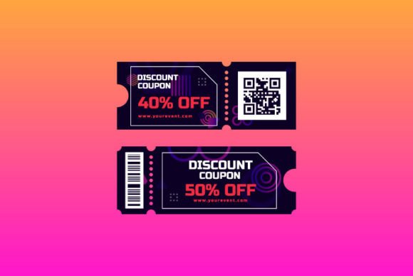 Modern Coupon Template with Colorful