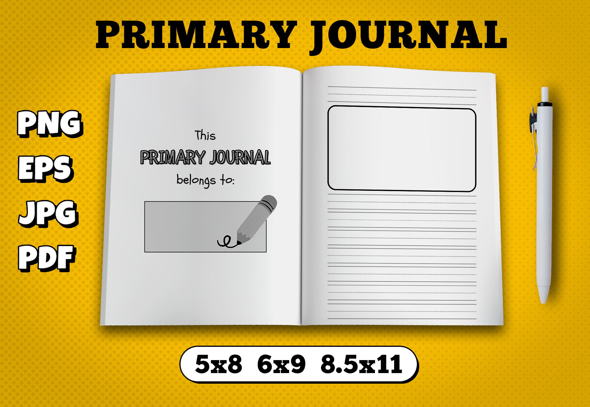 Primary Journal Pattern Primary Journal Kdp Interior Graphic by TiveCreate · Creative Fabrica
