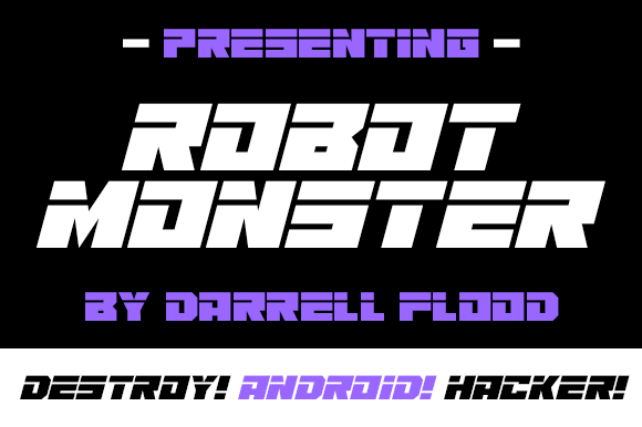 Robot Monster Font PNG with transparent background - Preview 1