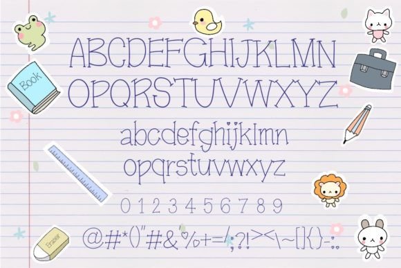 School Time Font font preview - 2