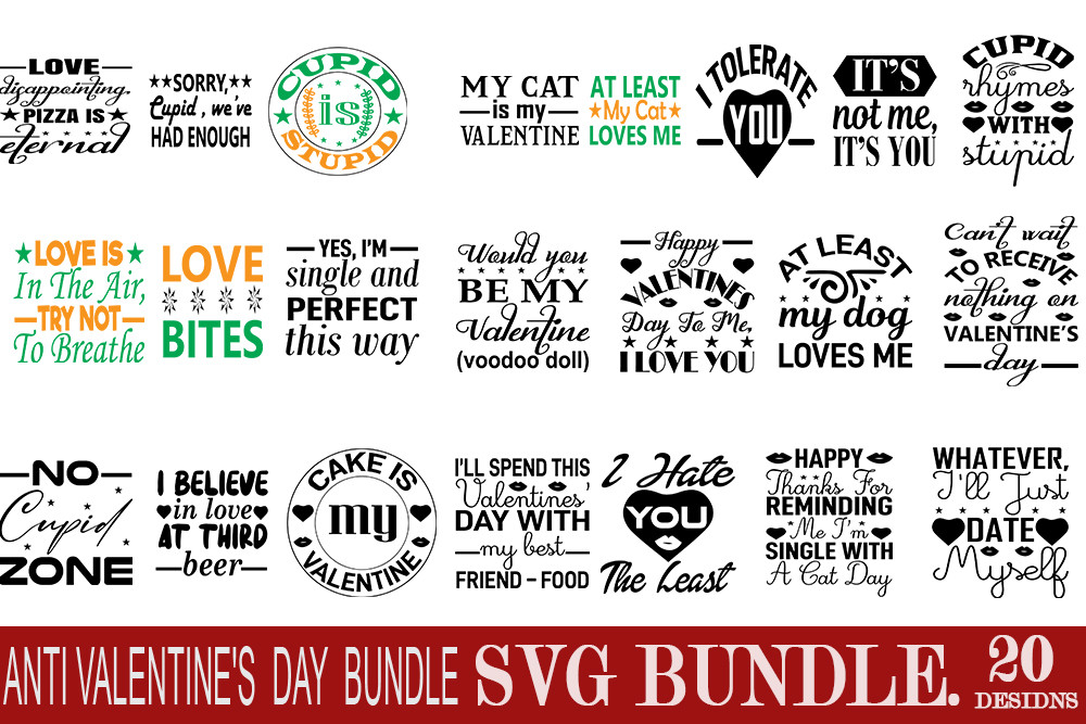 Anti Valentine's Day Bundle Svg Bundle. Graphic by Vector Zone Area ...