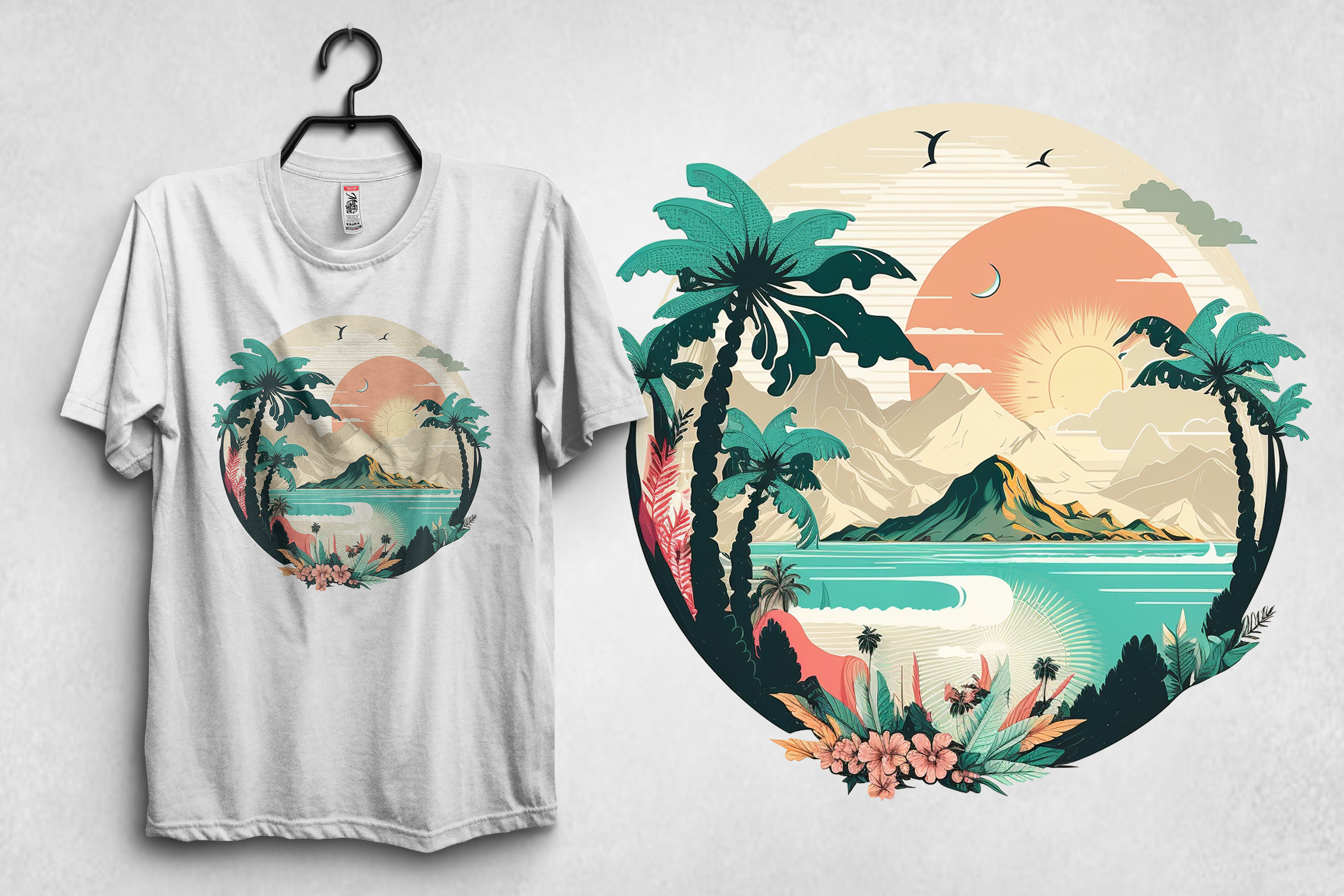 Beach Sunset Light Color Design Graphic by Art On Demand · Creative Fabrica