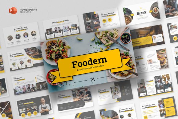Preview of Food & Beverage Powerpoint Template food presentation template