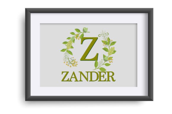 Gather Green Monogram Font PNG with transparent background - Preview 3