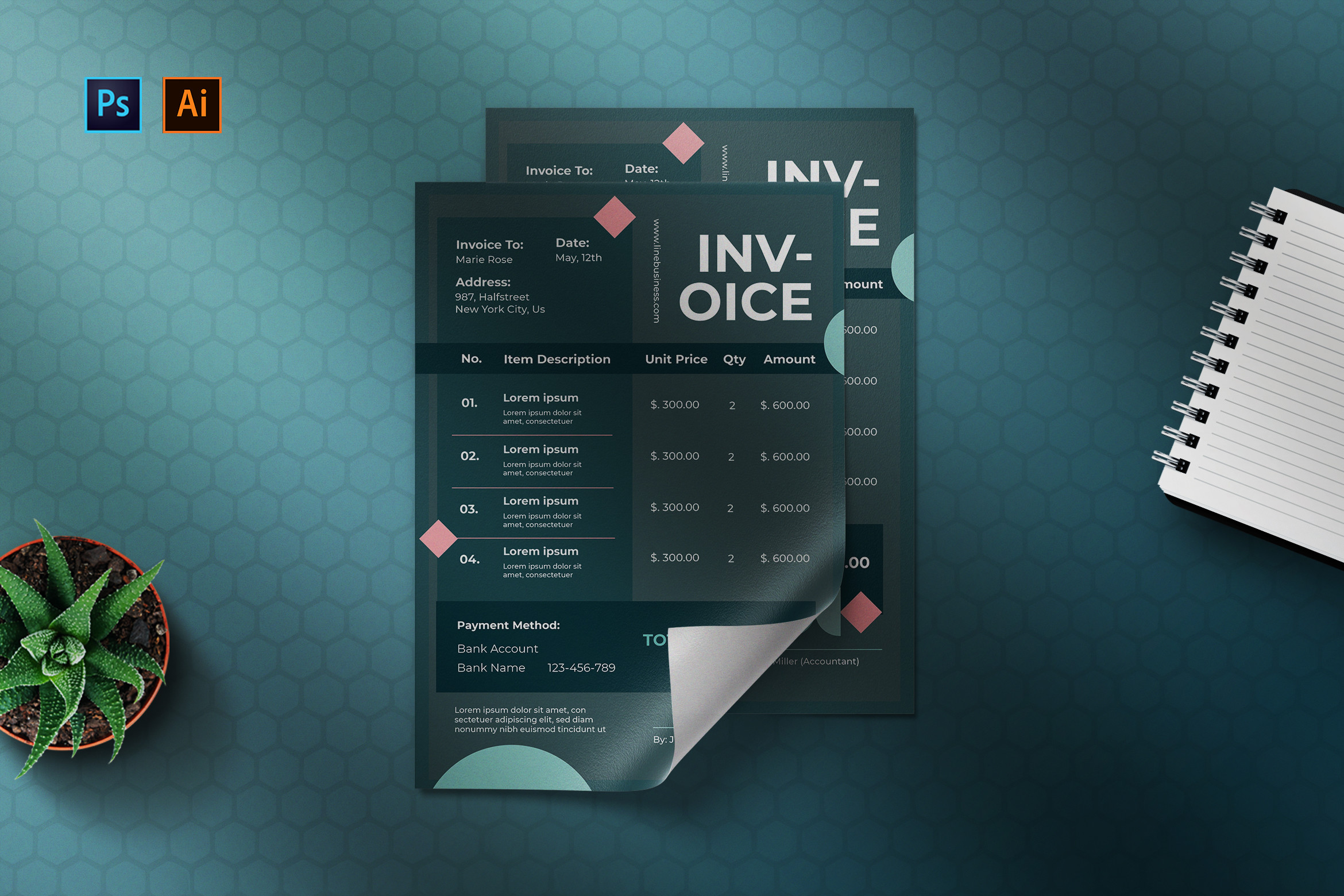 Invoice Gramedia Greomatch - Invoice Template Graphic by Streakside · Creative Fabrica