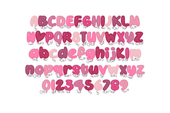 Heartthrob Helium Font PNG with transparent background - Preview 1
