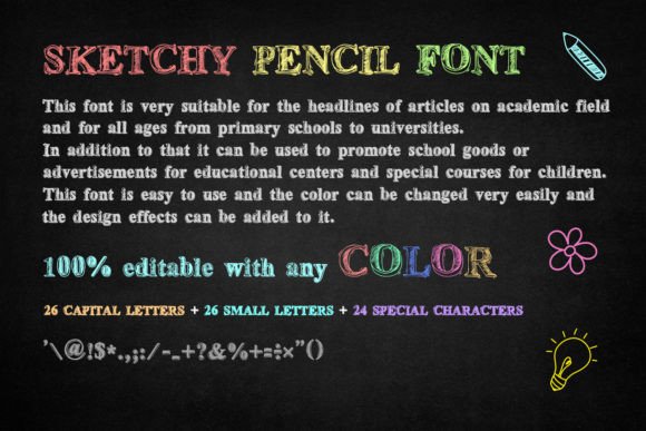 Heavy Sketch Font PNG with transparent background - Preview 1