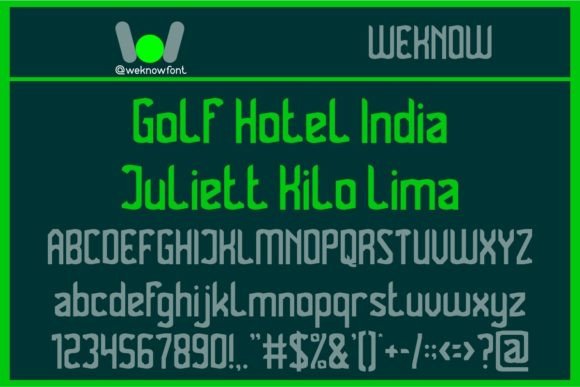 Military Phonetic Font PNG with transparent background - Preview 2
