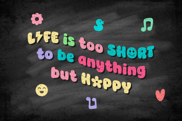 Smiley Chalk Font PNG with transparent background - Preview 1