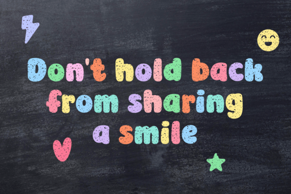 Smiley Chalk Font PNG with transparent background - Preview 2