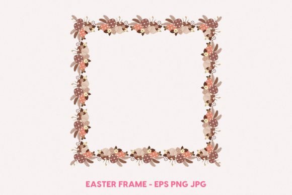 Square Floral Easter Frame SVG Graphic by Art's and Patterns · Creative ...