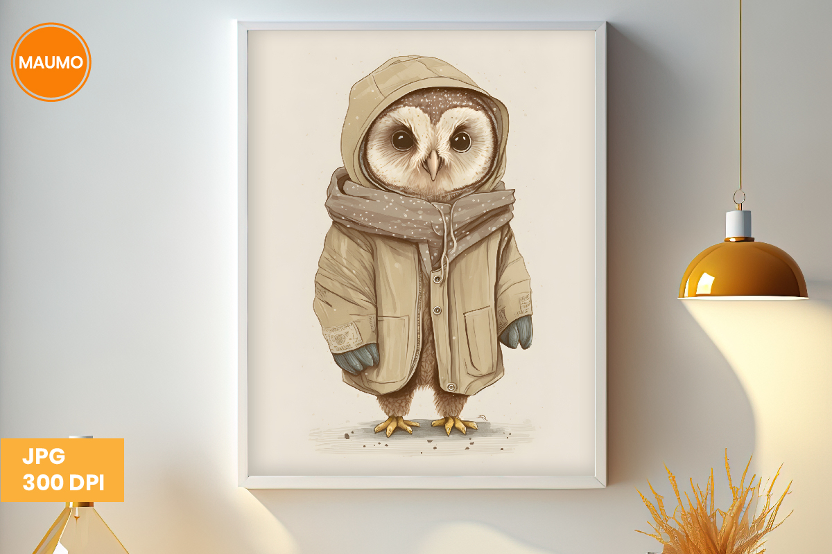 Cute Owl Nursery Wall Art Graphic by Maumo Designs · Creative Fabrica