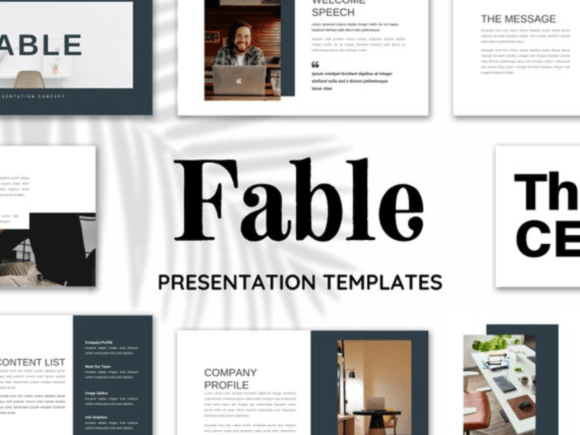 Fable Canva Presentation Template for courses and audience content
