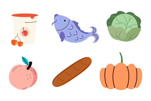 Groceries Healthy Food Illustration