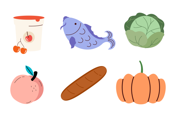 Groceries Healthy Food Illustration