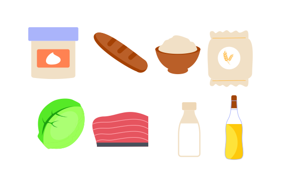Groceries Healthy Food Illustration
