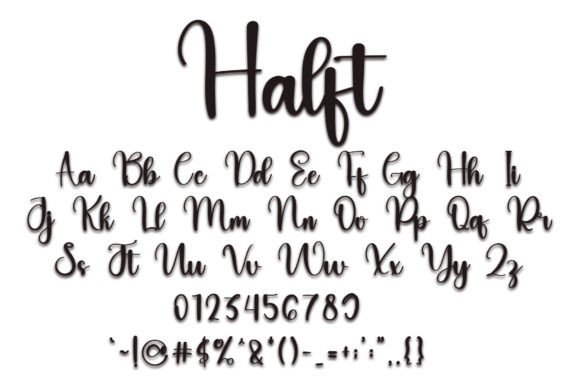 Halft Font PNG with transparent background - Preview 4
