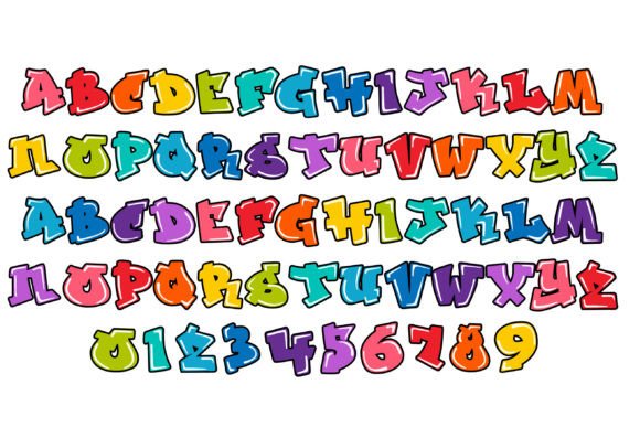 Hip Rainbow Font PNG with transparent background - Preview 1