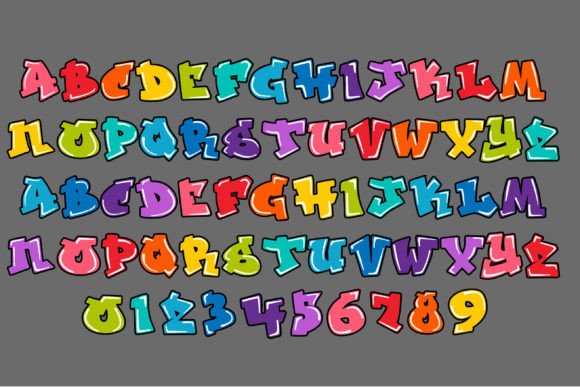 Hip Rainbow Font PNG with transparent background - Preview 2