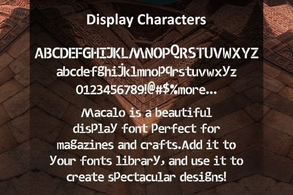Macalo Font PNG with transparent background - Preview 1