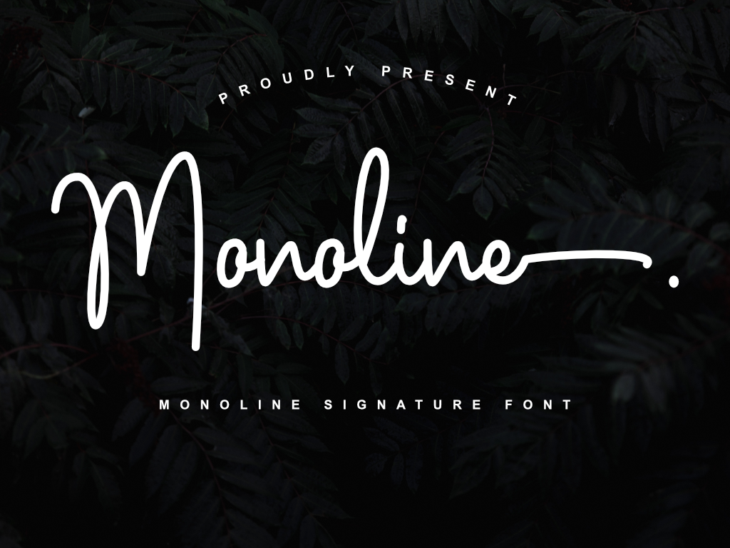Monoline preview, clean single-line writing font