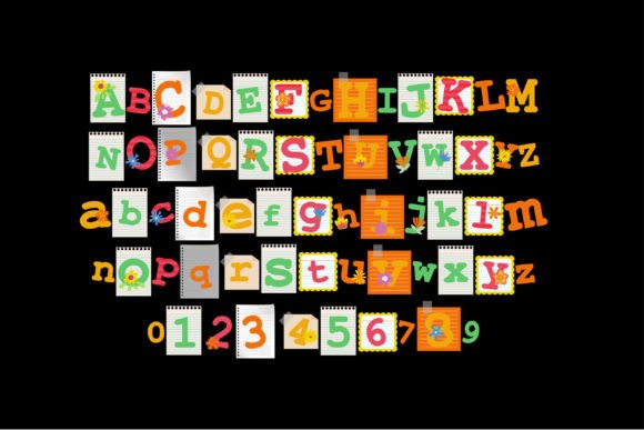 Noted Rainbow Font PNG with transparent background - Preview 2