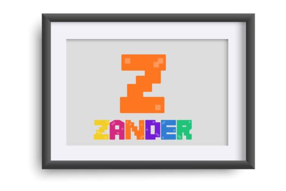 Pixelcraft Rainbow Font PNG with transparent background - Preview 3