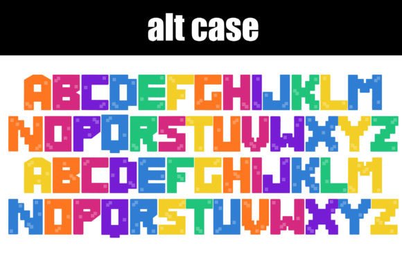 Pixelcraft Rainbow Font PNG with transparent background - Preview 6