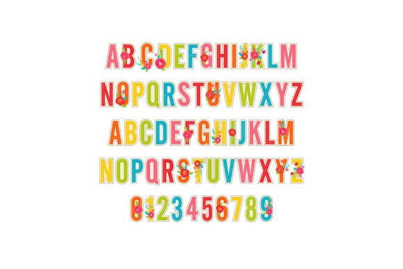 Rainbow Notes Font PNG with transparent background - Preview 1