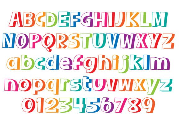 Rainbow Shadow Font PNG with transparent background - Preview 1