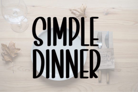 Simple Dinner Font PNG with transparent background - Preview 3
