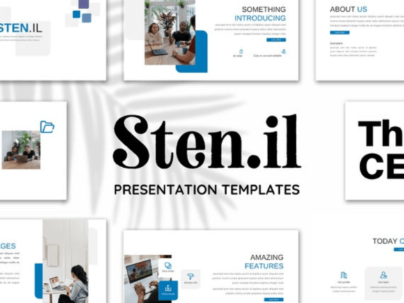 Stenil Canva Presentation Template for academic and professional slides