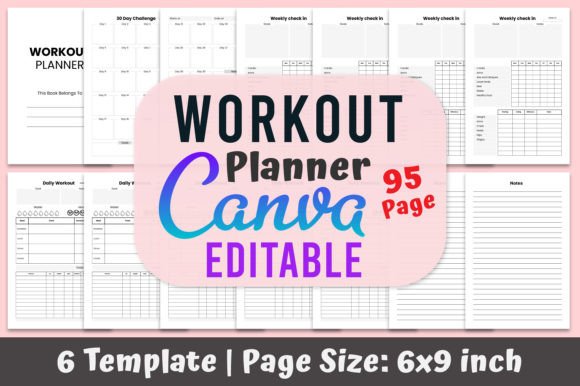 Workout Planner Canva Template KDP