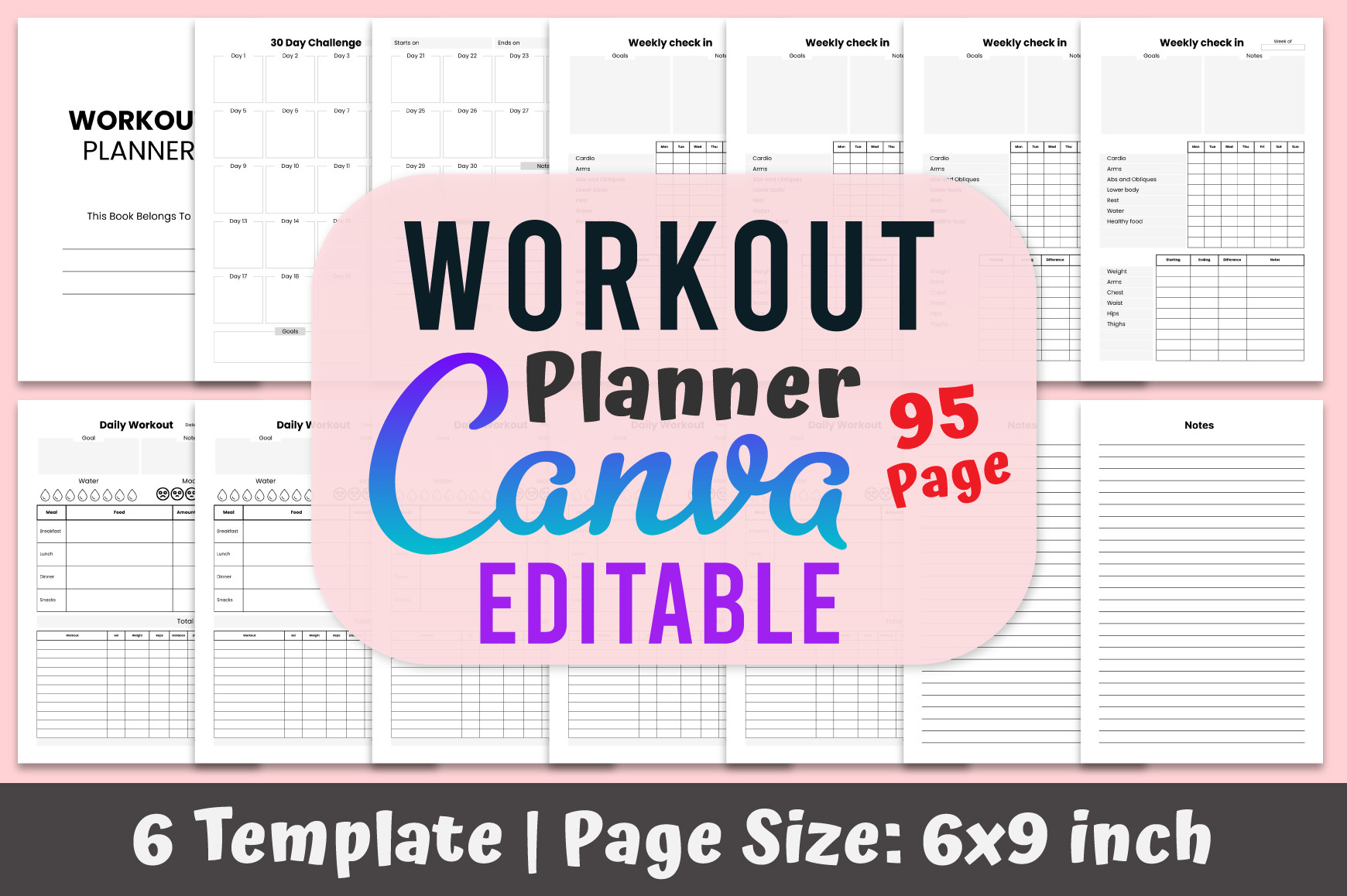 Workout Planner Canva Template KDP Graphic by designmela01 · Creative ...
