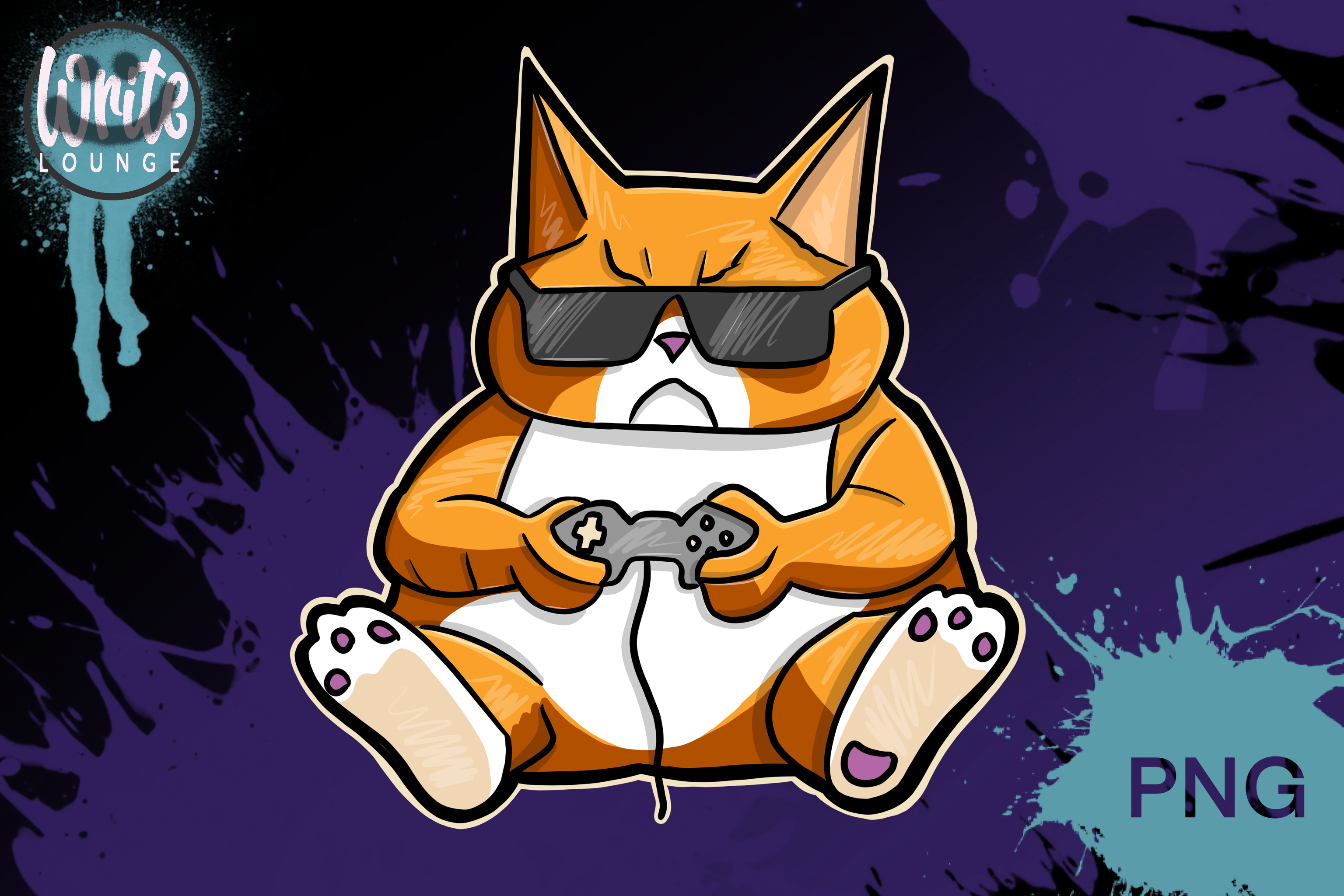Cat Gaming Graphic by Writelounge · Creative Fabrica
