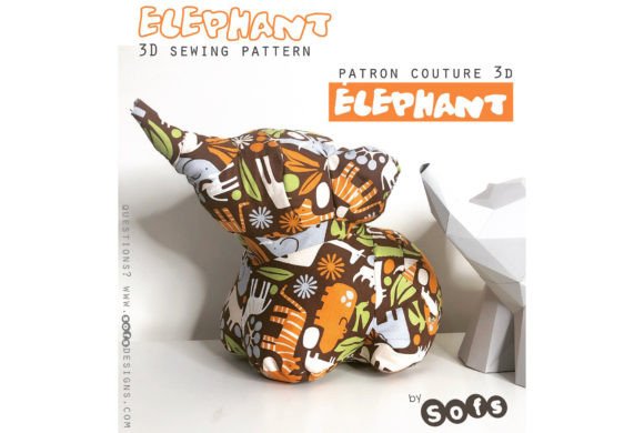 Elephant Sewing Pattern by Numbers