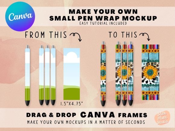 Frames for CANVA - Epoxy Pen Wrap Mockup