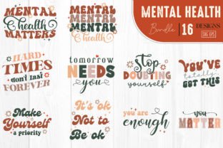 Mental Health SVG Bundle Retro 16 Design Graphic by Svg Box · Creative ...