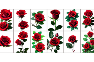 Red Rose Floral Premium PNG Bundle Graphic by GraphicxPack · Creative ...