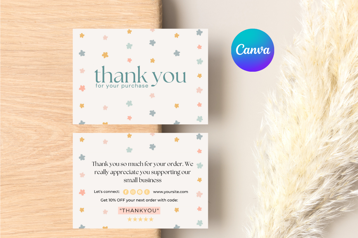 Two Sides Thank You Card Canva Template