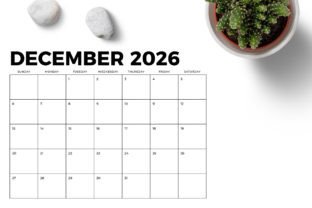 2026 8.5 X 11 Inch Calendar Template Graphic by Running With Foxes ...