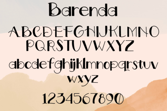 Barenda Font PNG with transparent background - Preview 5