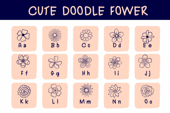 Cute Flower Doodle Font - Preview 1