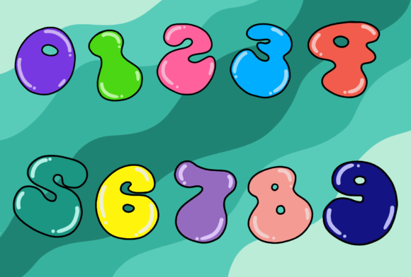 Groovy Color Font PNG with transparent background - Preview 2