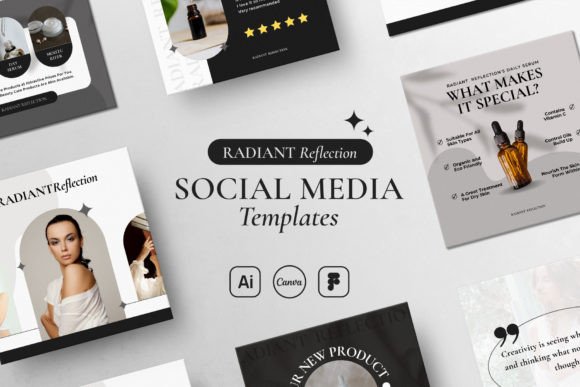 Radiant Reflection Social Media Template Graphic Social Media Templates By rukurustudio