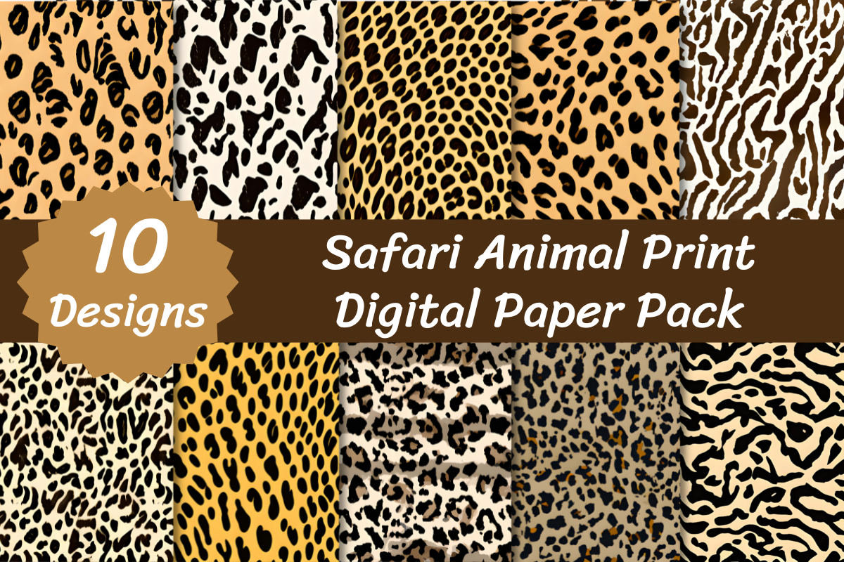 Safari Animal Print Digital Paper Pack Graphic by VYCstore · Creative ...