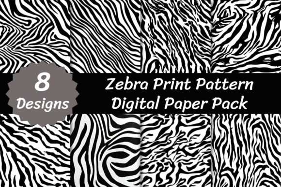 Zebra Print Pattern Digital Paper Pack Graphic Patterns By VYCstore