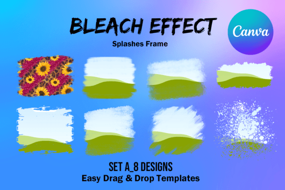 Bleach effect Canva frame template set