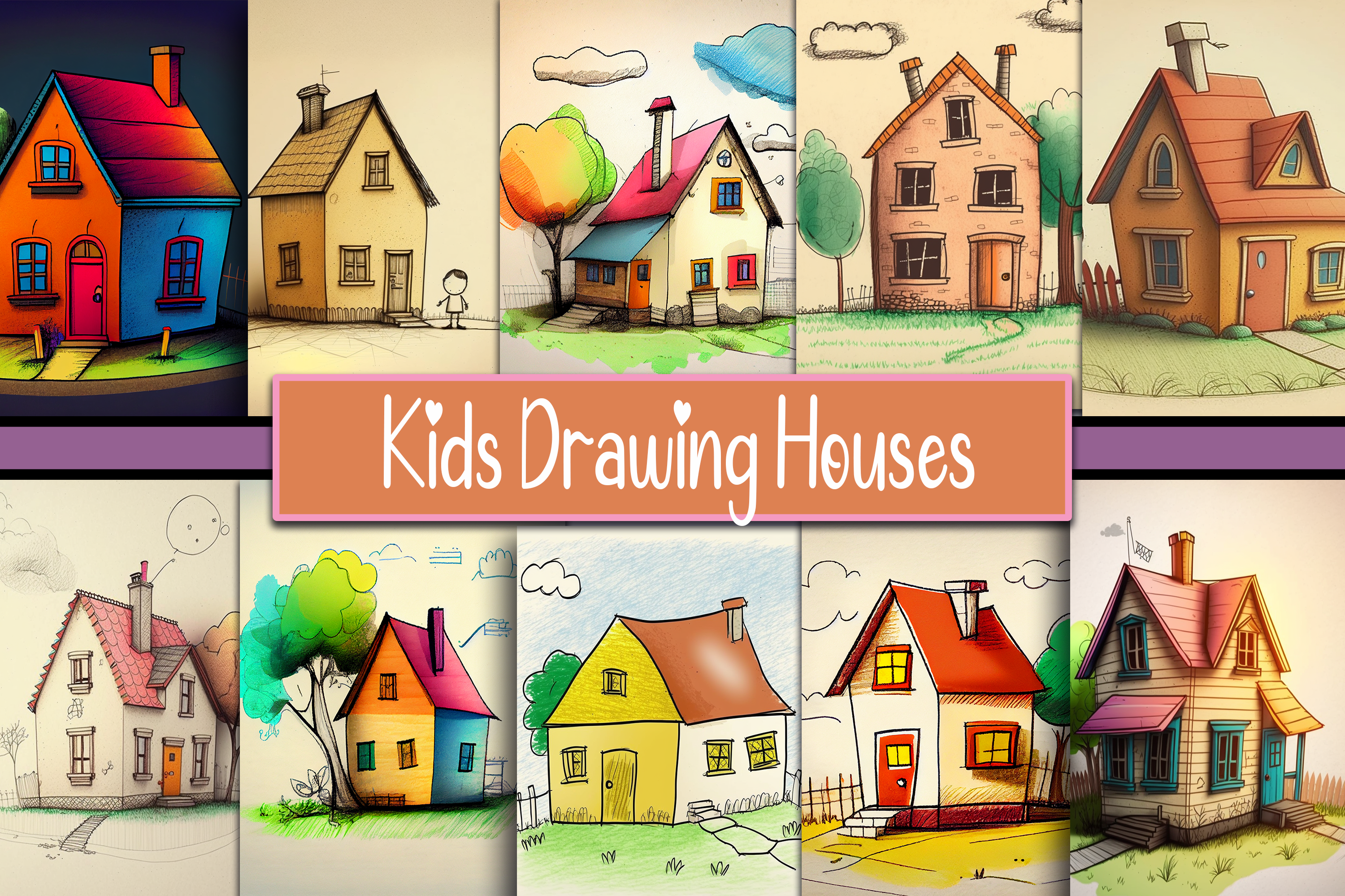 Children Drawing House